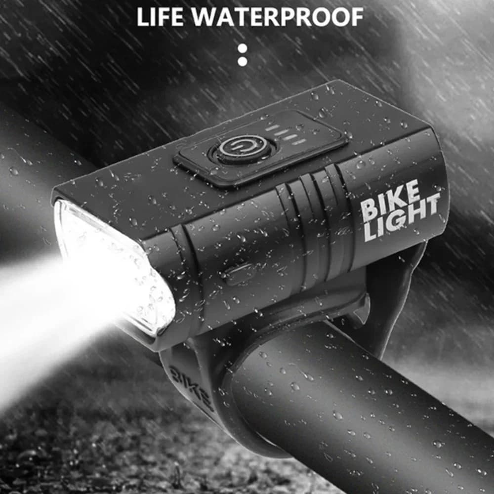 1pc 2T6 LED Luce anteriore per bicicletta 1000LM Faro ricaricabile USB per MTB Include fanale posteriore Kit torcia per ciclismo