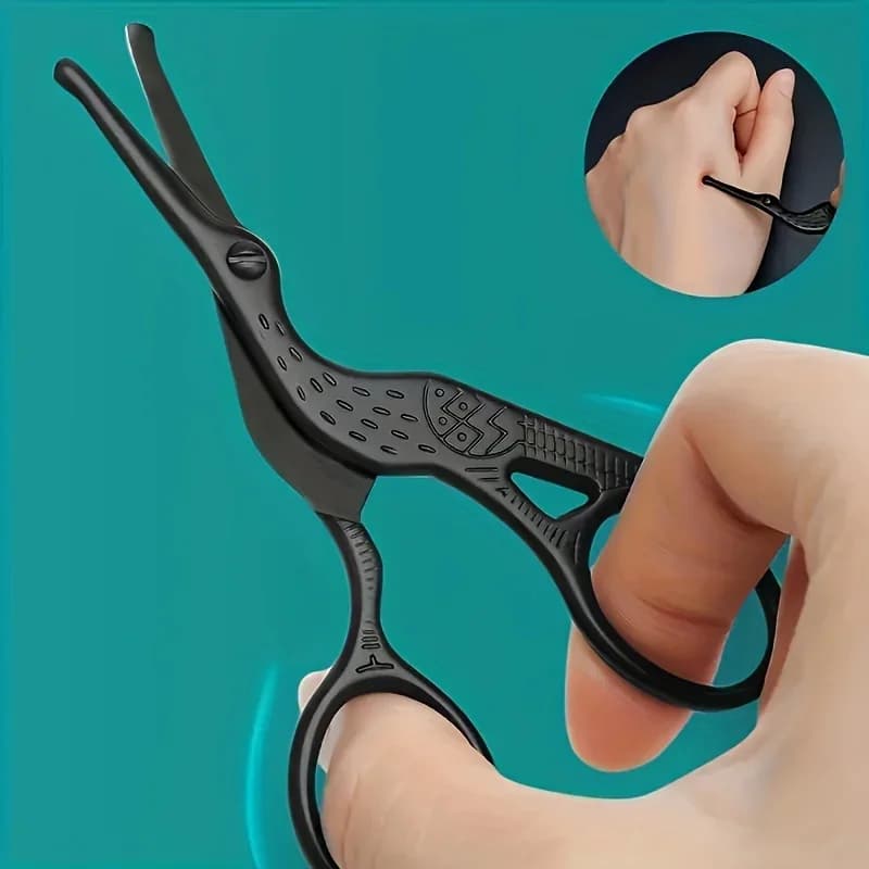 1/2pcs Stainless Steel Hair Scissors Enhanced Safety Round Tip Stork Scissors for Precise Eyebrow, Nose, Beard Grooming Tool