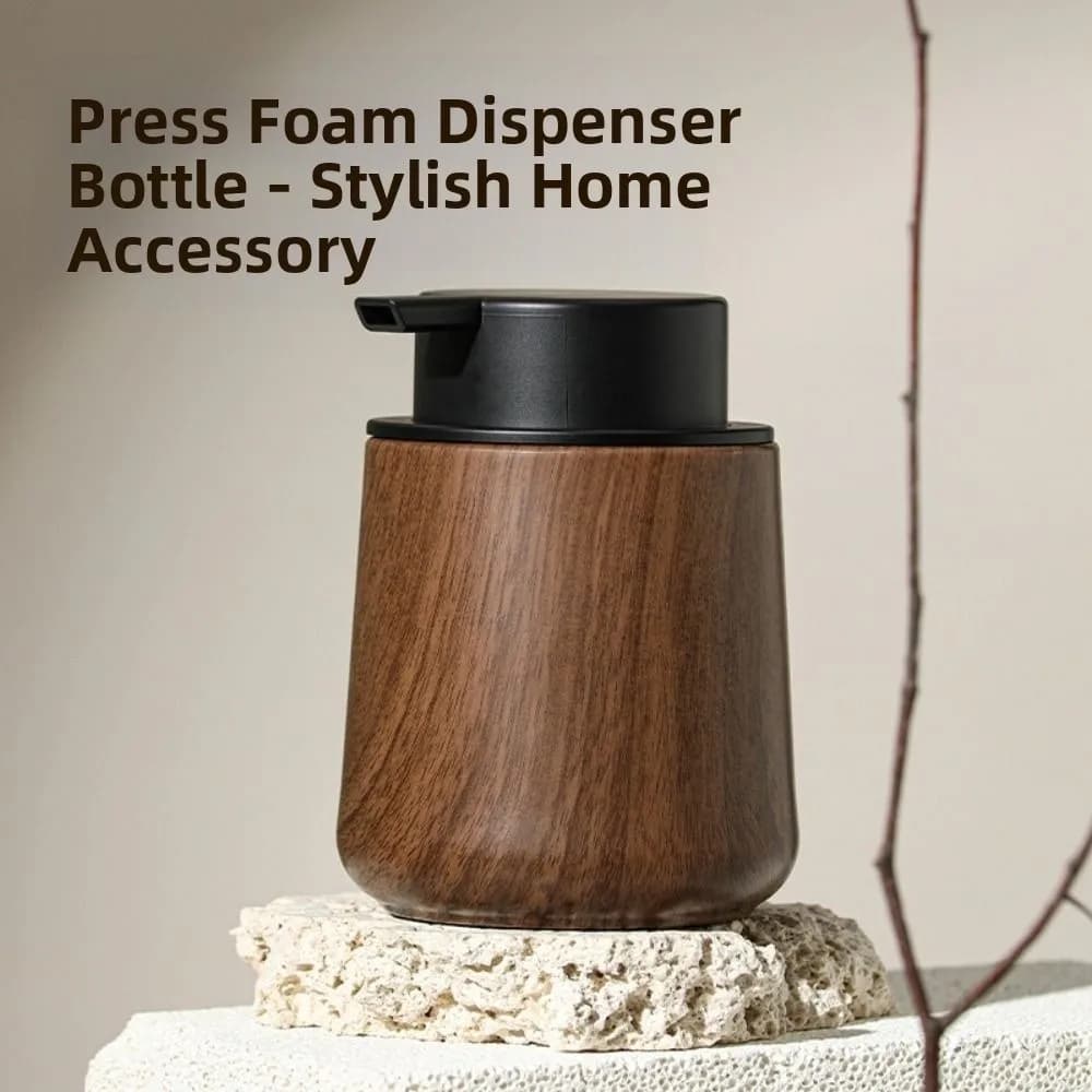Bottiglia con pompa schiumogena da 250 ml Bottiglie di stoccaggio per lozione liquida con pressa manuale multifunzionale Dispenser di sapone pratico vuoto con venature del legno