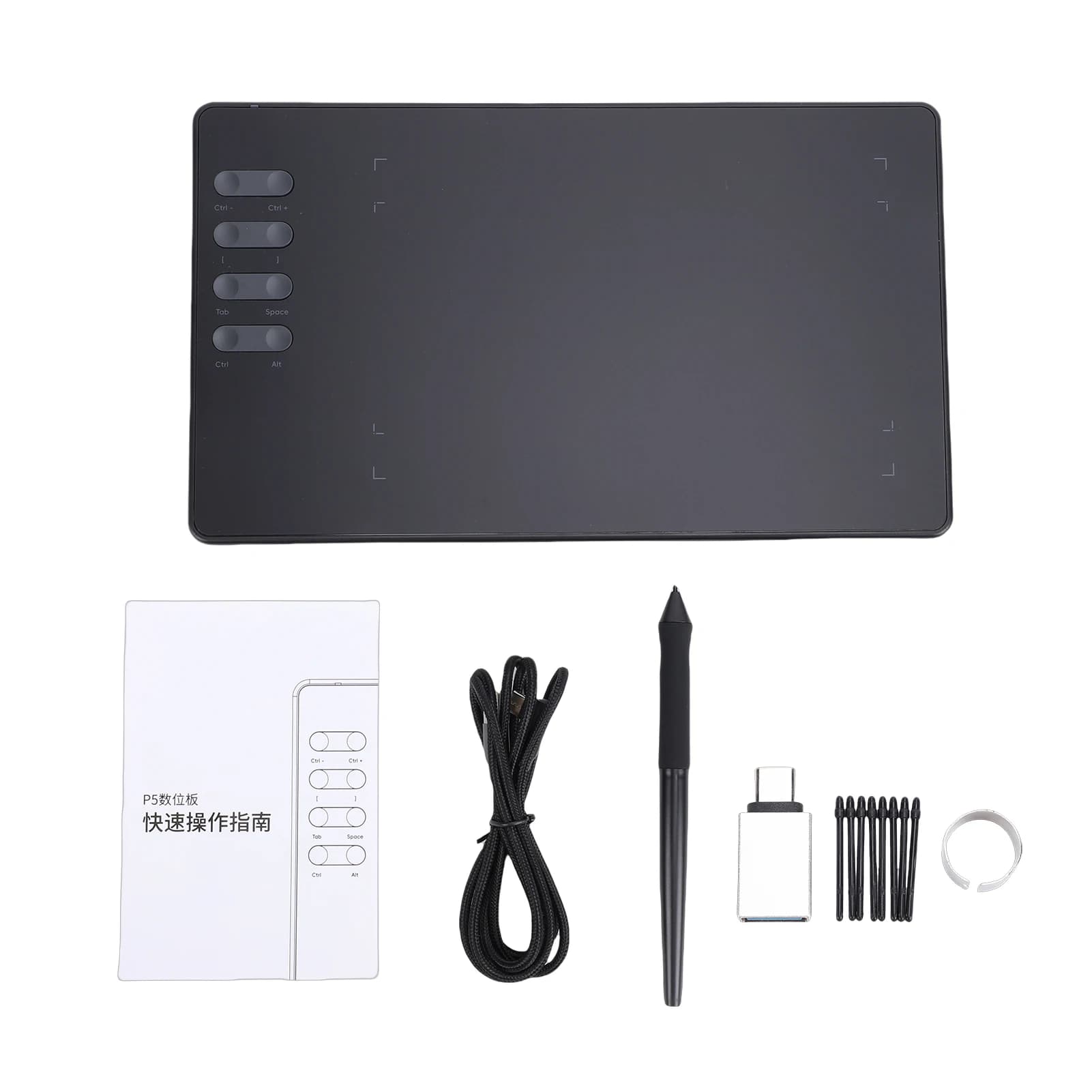 Tavoletta grafica per disegno 16384 livelli di pressione Area attiva 195x122mm per Win/MAC/Android Compatibile con Sketchbook/Illustrator