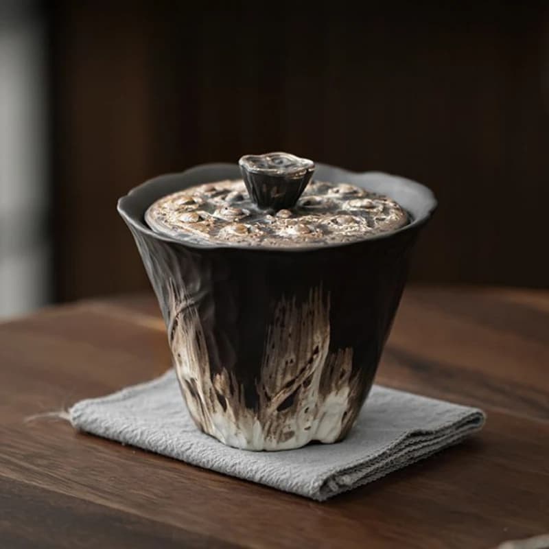 200 ml TureeWabi Sabi style coarse ceramic bowl tea machine Gaiwan Kung Fu tea set gift