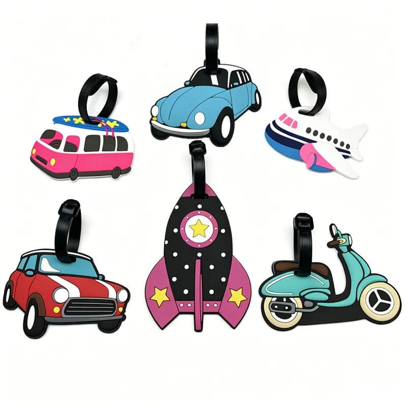 Etichette per Bagagli Stile Veicolo, Porta Valigie, Accessori da Viaggio, Etichetta ID Indirizzo in Silicone, Etichetta Portatile per Camion, Autobus, Aereo, Bagaglio