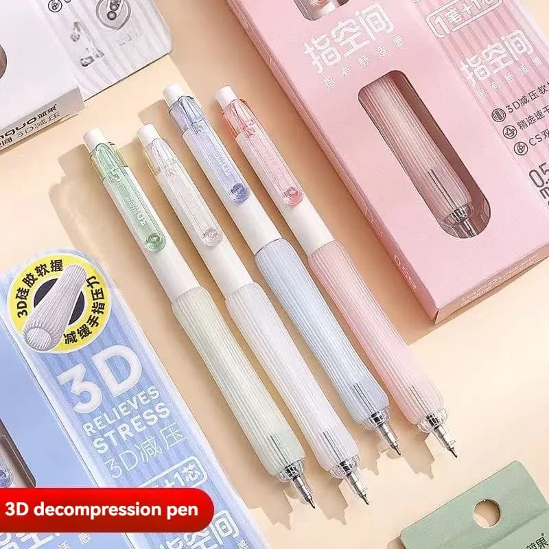 Penna gel 3D Soft Grip Click Penna di aspetto di alto valore su Ins Studente orientato CS Doppia punta a sfera Penna ad asciugatura rapida per l'esame