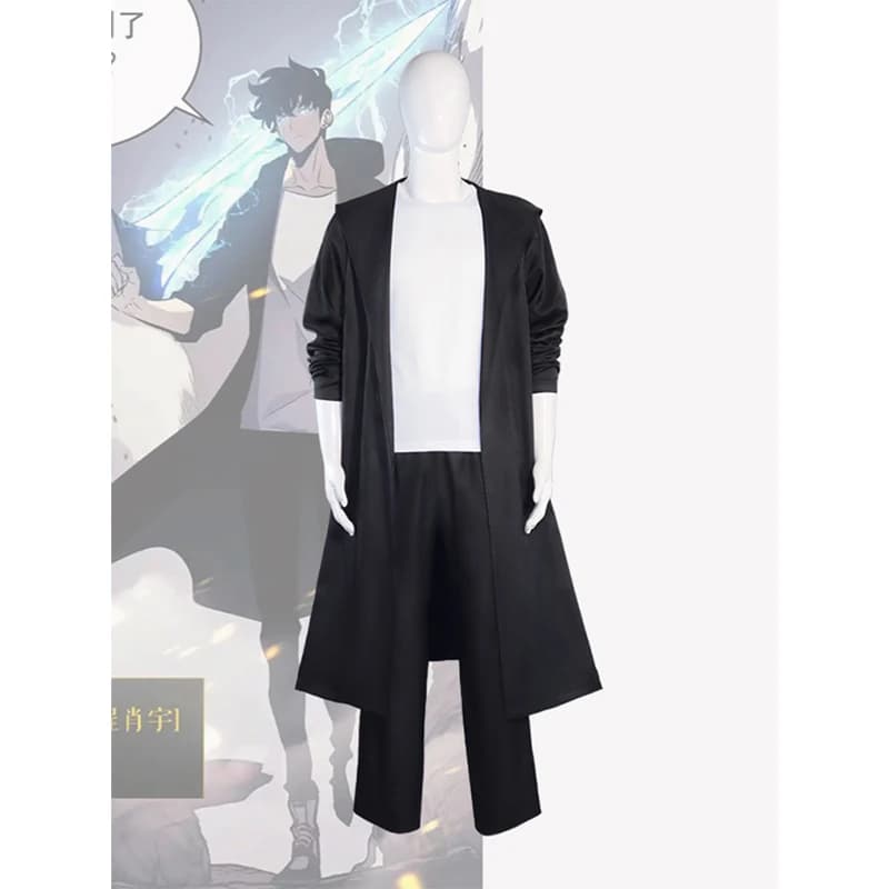 Anime Knight Killer Sung Jin-woo Solo Sung Jinwoo Livellamento Costume Cosplay Parrucca Shun Mizushino Trench e Impermeabili Halloween Cos Outfit