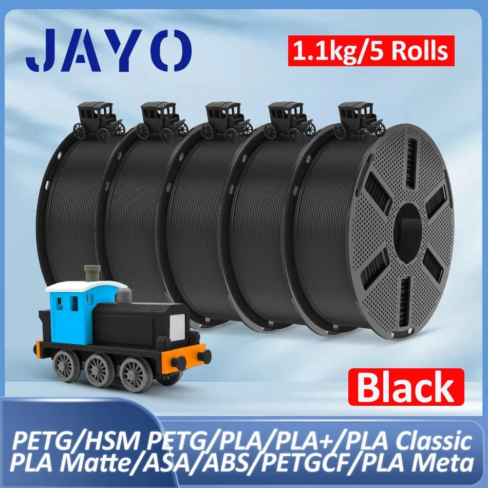 JAYO 3D Printer PLA/PETG/PLA PLUS/ASA/ABS Filament 1.75mm 5 Rolls 3D Printing Materials for 3D Printer&3D Pen