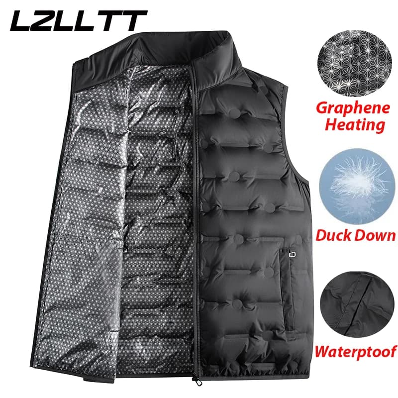 Winter Men Down Vests Mens waterproof Fashion Casual Down Sleeveless Vest Jackets Mens Autumn Couple Lightweight Work Waistcoat