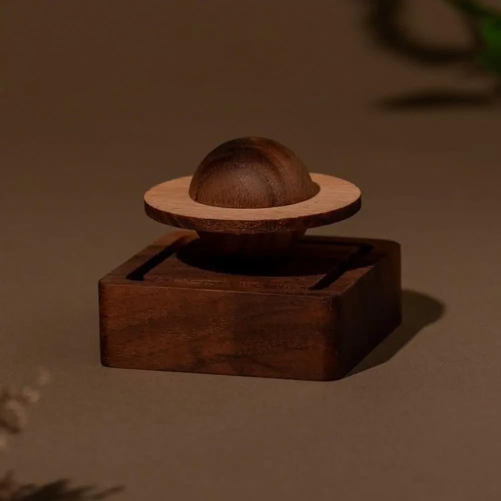 Set regalo diffusore di incenso Diffusore orbitale giove Diffusore planetario in legno di noce realizzato a mano per decorazioni per aromaterapia per gli amici