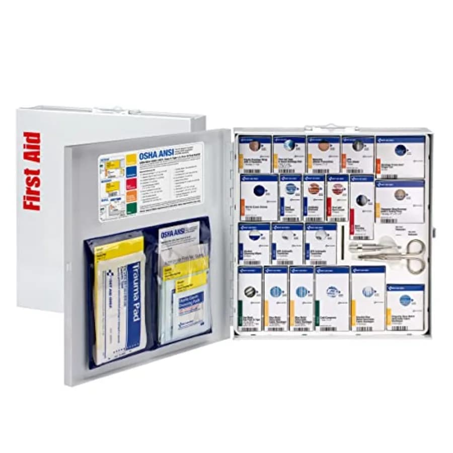 Kit di Pronto Soccorso SmartCompliance per 50 Persone Conforme a ANSI 2021 A e OSHA per Ristoranti, Cucine, Mense e Altri Settori Alimentari