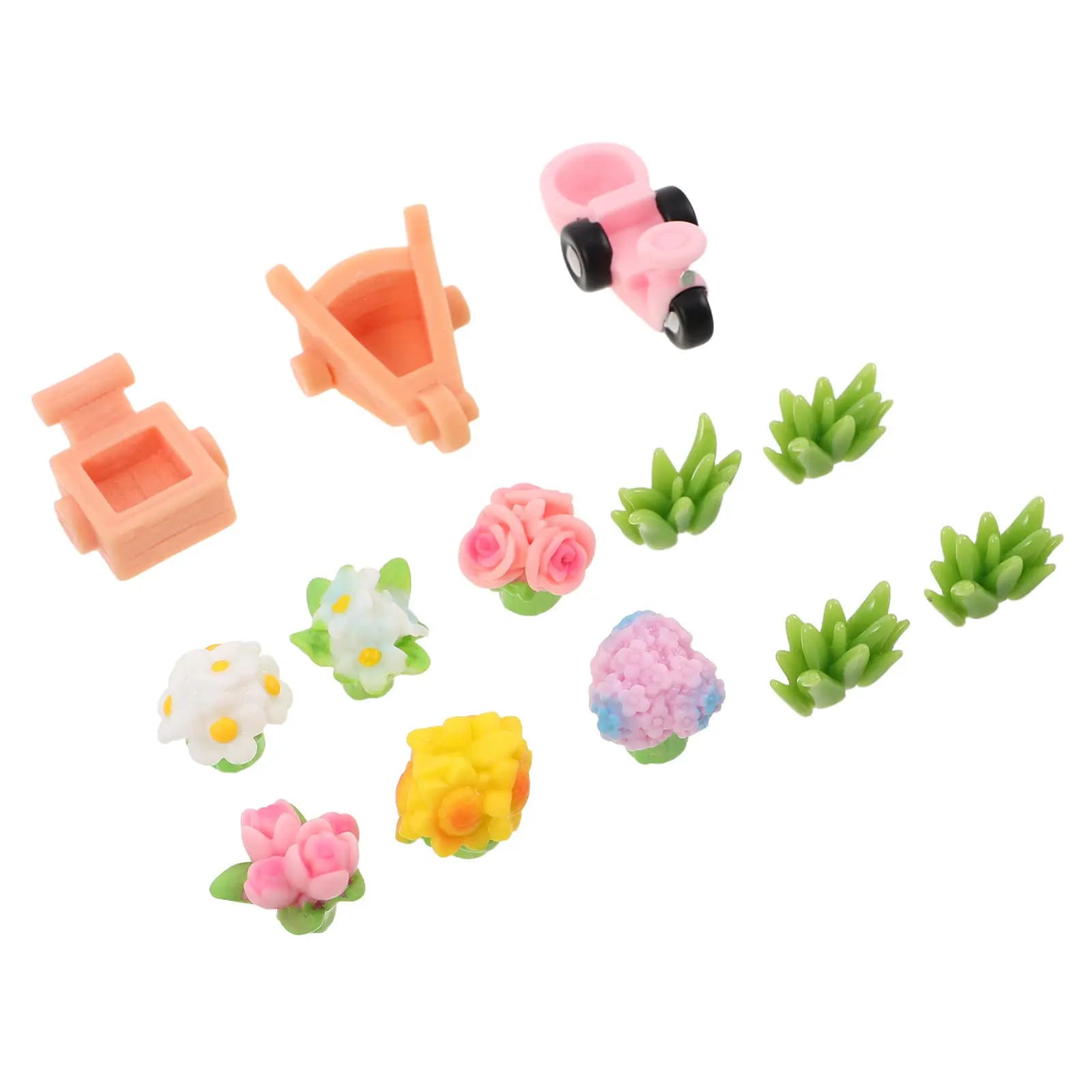 Set di 22 Mini Fiori Artificiali, Piante in Resina Realistiche, Piccoli Fiori per Decorazione Casa, Ufficio, Torte, Micro Paesaggi