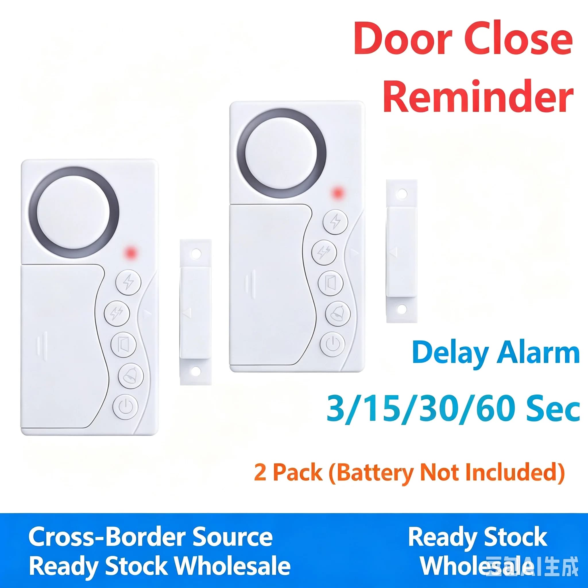 Delay Door Window Security Alarm Sensor Magnetic Anti‑Theft Burglar Alarm Reminder for Forgotten Closed Fridge Cabinet Door Home