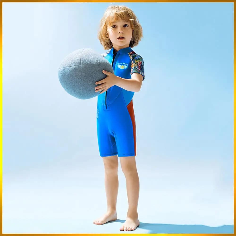 Abbigliamento per la protezione della immersione in neoprene per bambini Costume da bagno per lo snorkeling a prova di freddo Elastico antigraffio UPF 50 Attrezzatura per sport acquatici
