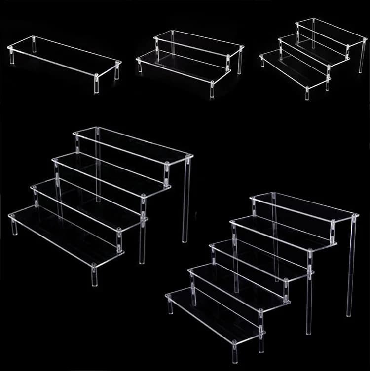 Transparent acrylic display for action figures anime, cupcake organizer, dessert holder, jewelry display, perfume stand