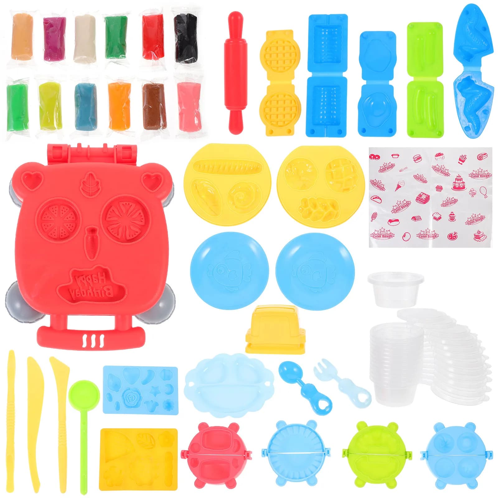 Set di 1 Macchina per Hamburger in Argilla, Strumento Educativo per Bambini, Stampo Fai-da-Te, Set Creativo per lo Sviluppo della Coordinazione Occhio-Mano, Colorato