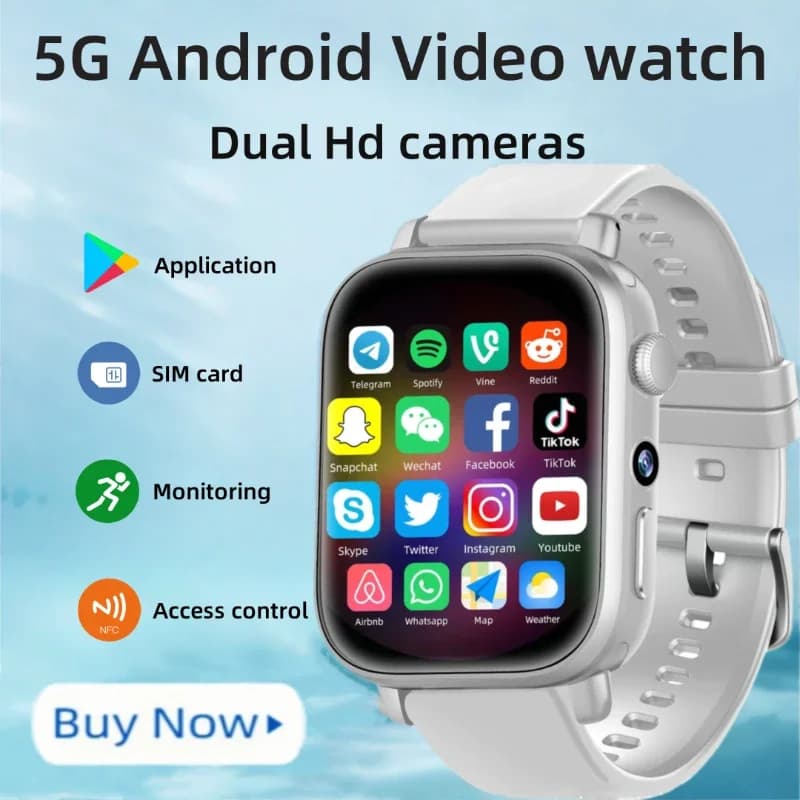 New 4G I1 Android Video Called Smart Watch SIM Card 1.99 ''410*502 HD Screen, GPS WIFI Double Camera, Kids Students