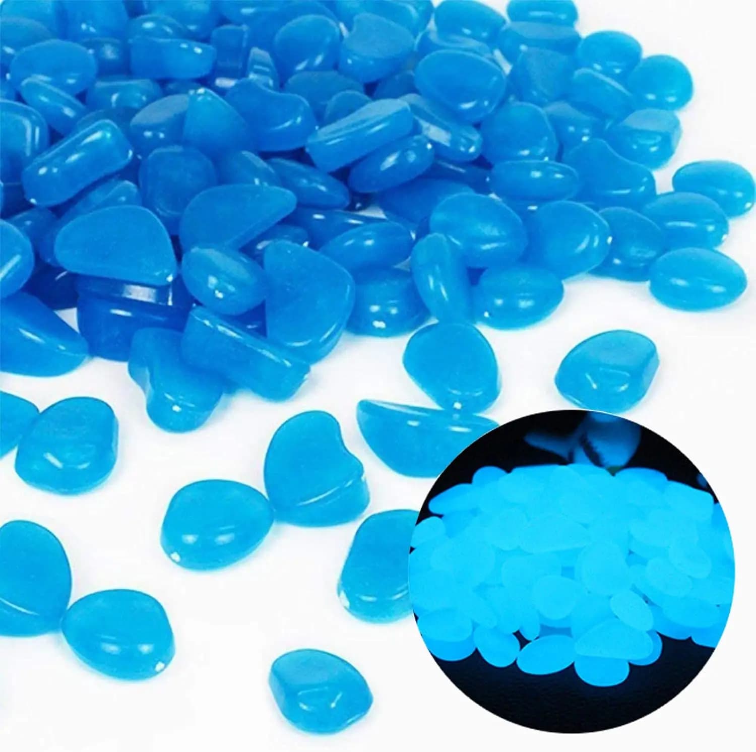 Rocce per acquari che si illuminano ciottoli blu per acquario da giardino, vasi per piante, bonsai, passerella, vialetto