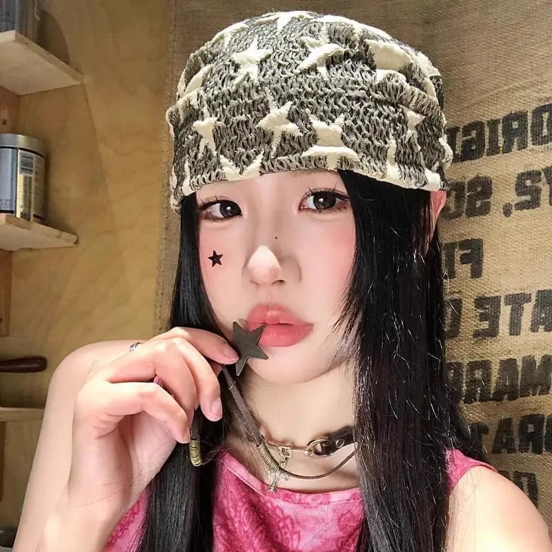 Cappelli stile cool Stella sottocultura Y2K Foulard Foulard Hip Hop da donna Sciarpa triangolare Sciarpa di seta per ragazza calda Decorazioni per la vita