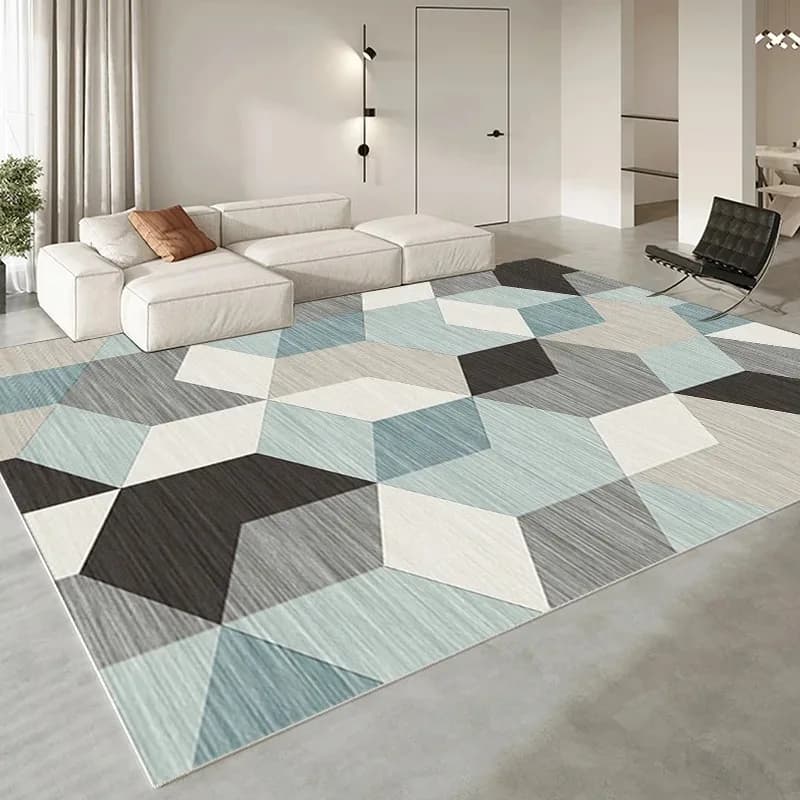 VIKAMA Nordic Geometric Carpet Anti-Slip Washable Large-Area Living Room Carpet And Bedroom Floor Mat Home Decoration Rug