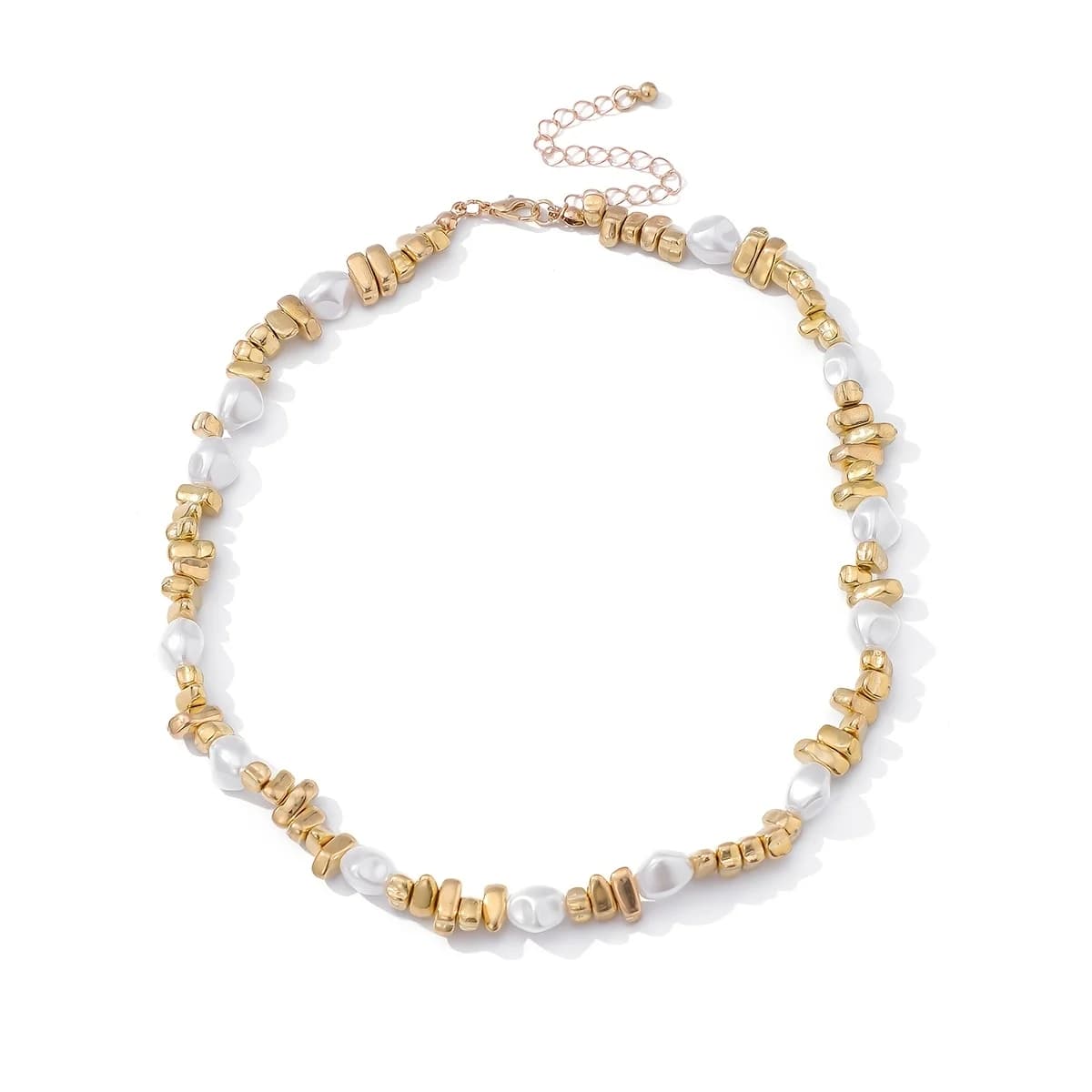 1pc European and American Style Irregular Collarbone Chain for Women, Baroque CCB Geometric Crushed Stone Minimalist Design Ins-Style Necklace