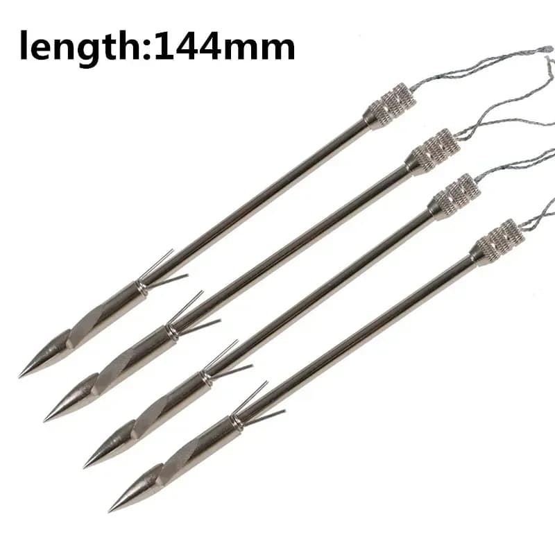 4 pezzi di pesce dardo 144 mm in acciaio inossidabile fionda punta di freccia testa di freccia tiro catapulta punte da caccia