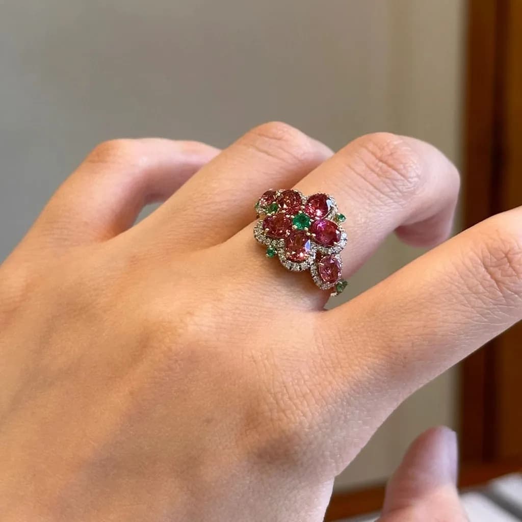 Ring Set Copper Micro Paved Zircon Jewelry Vintage Ear Hook Sweet Floral Ear Hook For Light Social Events Daily Commute Dating