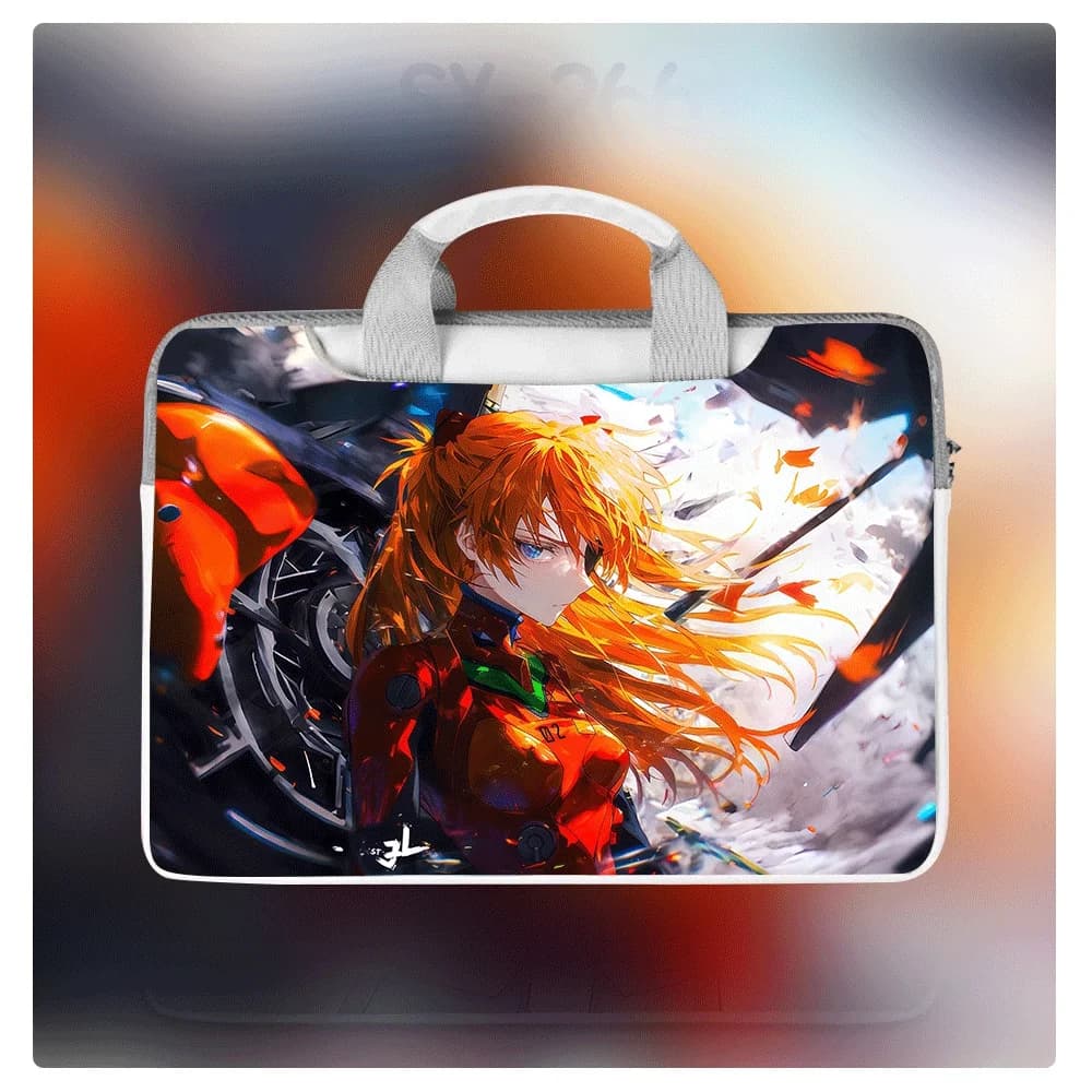 Custodia per Laptop con Stampa Personaggio Cartoon EVA Evangelion 12-16 Pollici, Impermeabile e Antiurto, con Fodera Morbida Protettiva, Idea Regalo