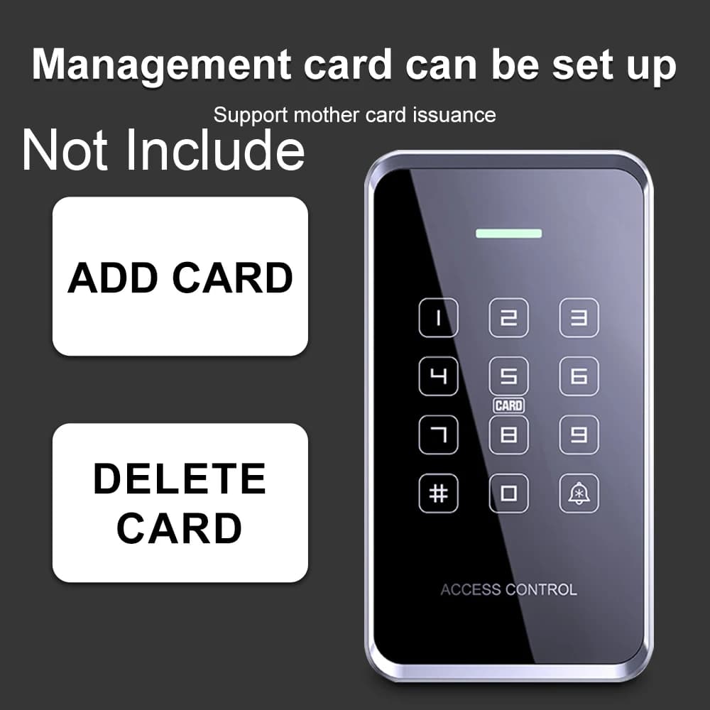 Tastiera di controllo accessi NFC 1000 utenti Touch screen RFID a doppia frequenza Retroilluminazione impermeabile Lettore di sblocco password scheda di prossimità