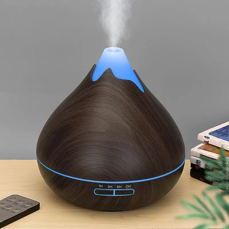 A69M-Aromatherapy Diffuser 500Ml Wood Grain Essential Oils Ultrasonic Air Humidifier 3 Timers Color Light US Plug Aroma