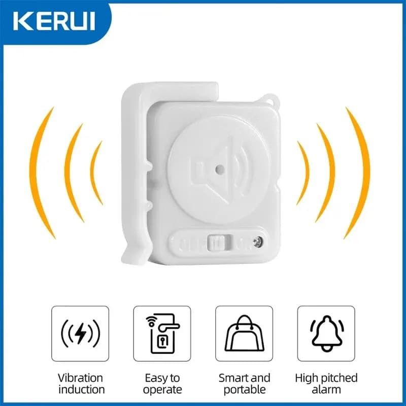 Sensori di allarme di vibrazione Wireless KERUI 120dB rilevatore Ultra-sottile antifurto antifurto per la sicurezza della borsa della bici della porta della finestra di casa