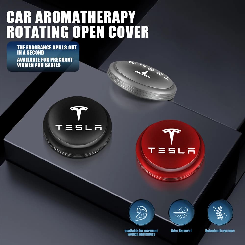 For Tesla SpaceX Roadster Model 3 S X Y 1pcs Car Air Freshener Interior Rotating Aromatherapy Diffuser Air Purifier Valve Cap