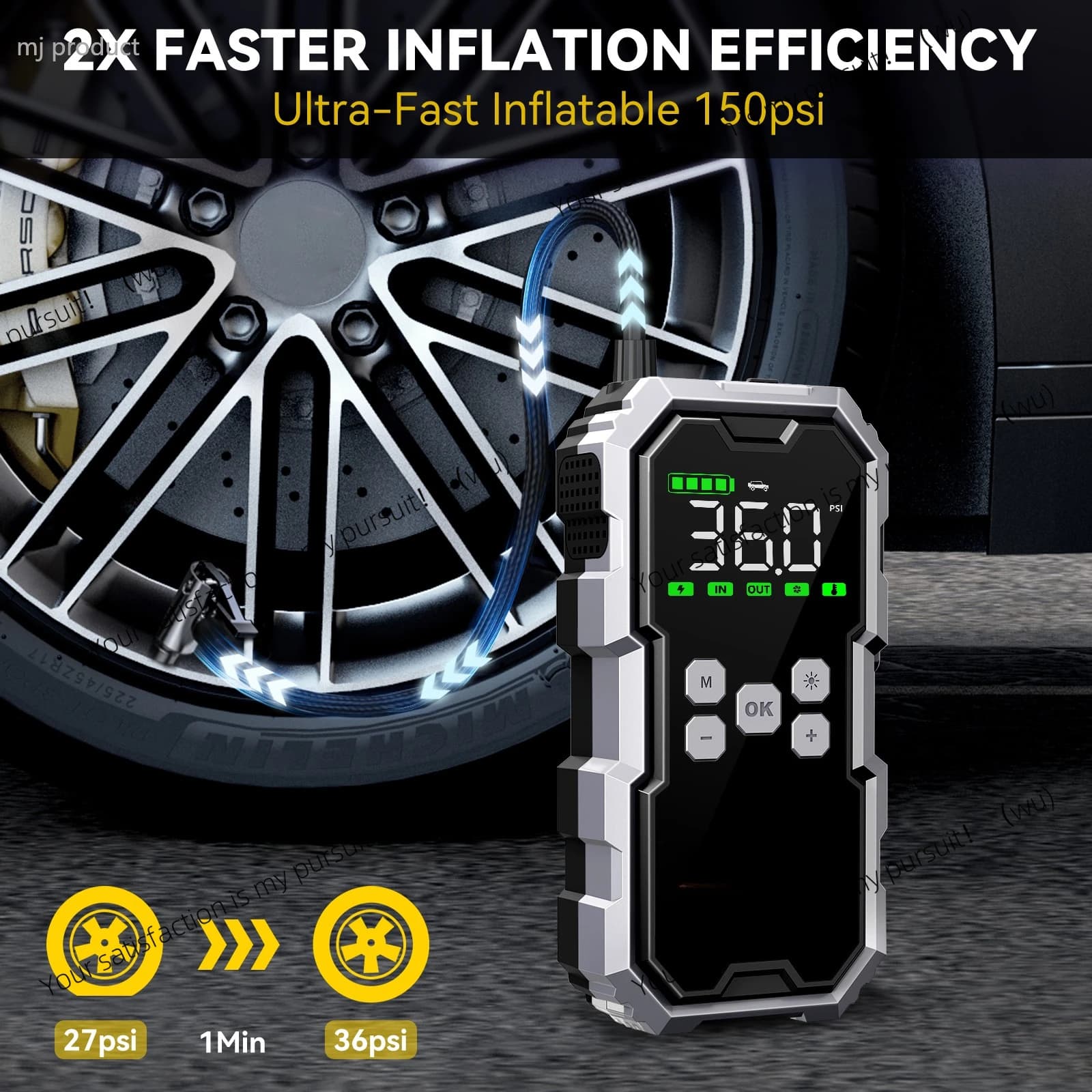 ZOCI 150PSI Pompa d'aria Batteria per auto Booster di emergenza 7000A Avviamento per auto Accumulatori e caricabatterie di riserva Dispositivo di avviamento portatile Avviamento per auto Nuovo