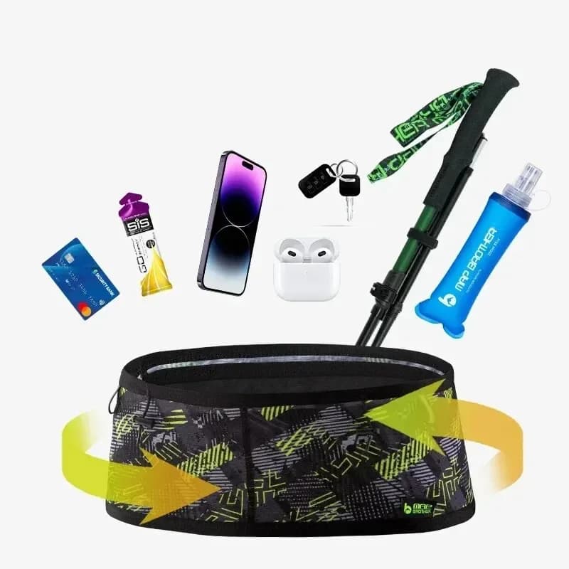 MAP BROTHER Waist Pack 250ml Water Bottle Woven Elastic Sport Ultra Light Running Invisible Belt for Triathlon Marathon Cycling