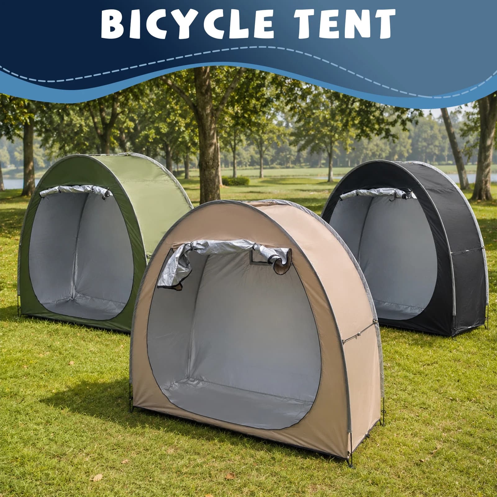 Portable Thickened Oxford Cloth Bike Shelter Private Travel Tent for Outdoor Hiking Cycling Camping And Travel