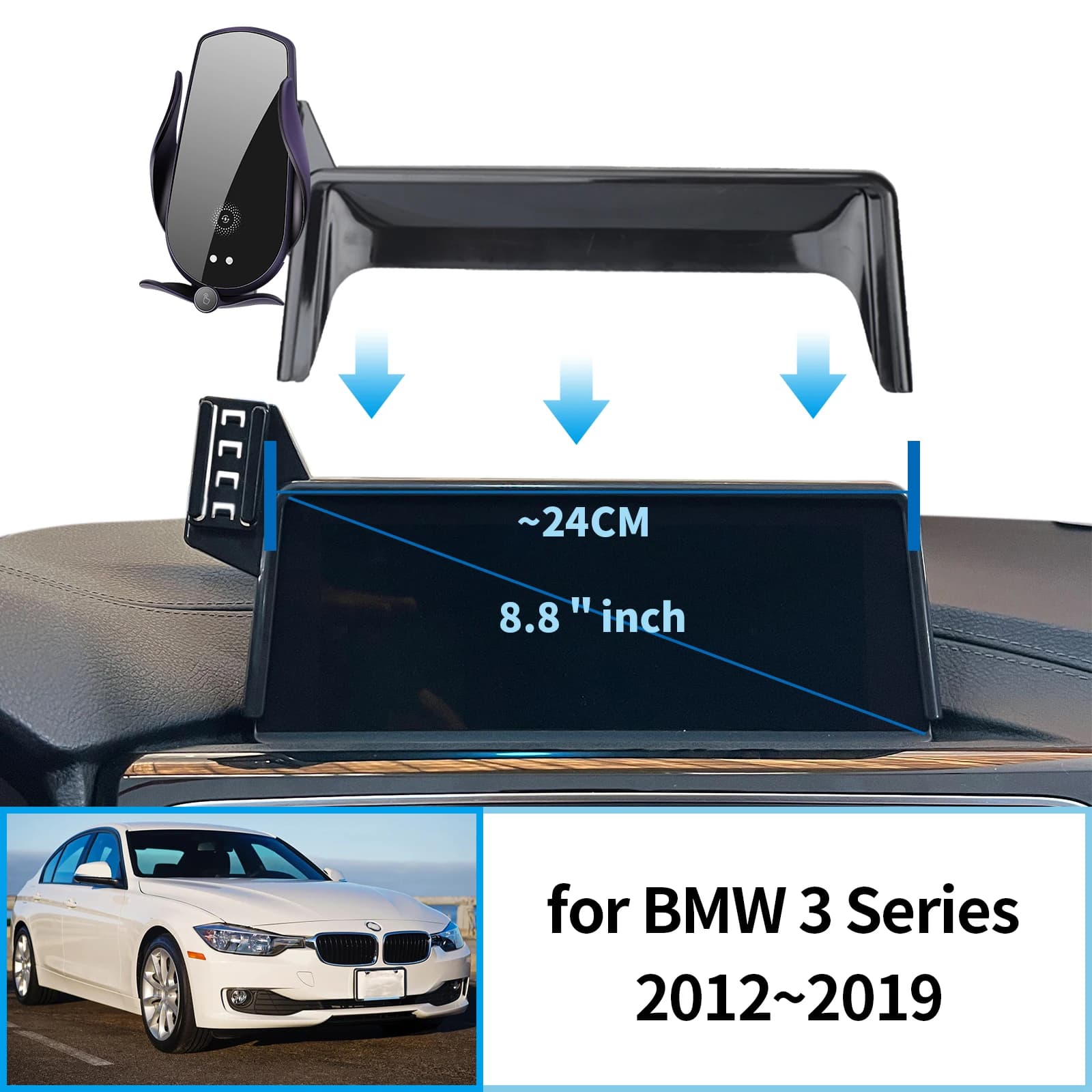 Supporto per telefono cellulare per auto per BMW Serie 3 2012~2019 (8,8 pollici) Staffa GPS Supporto di navigazione Accessori auto