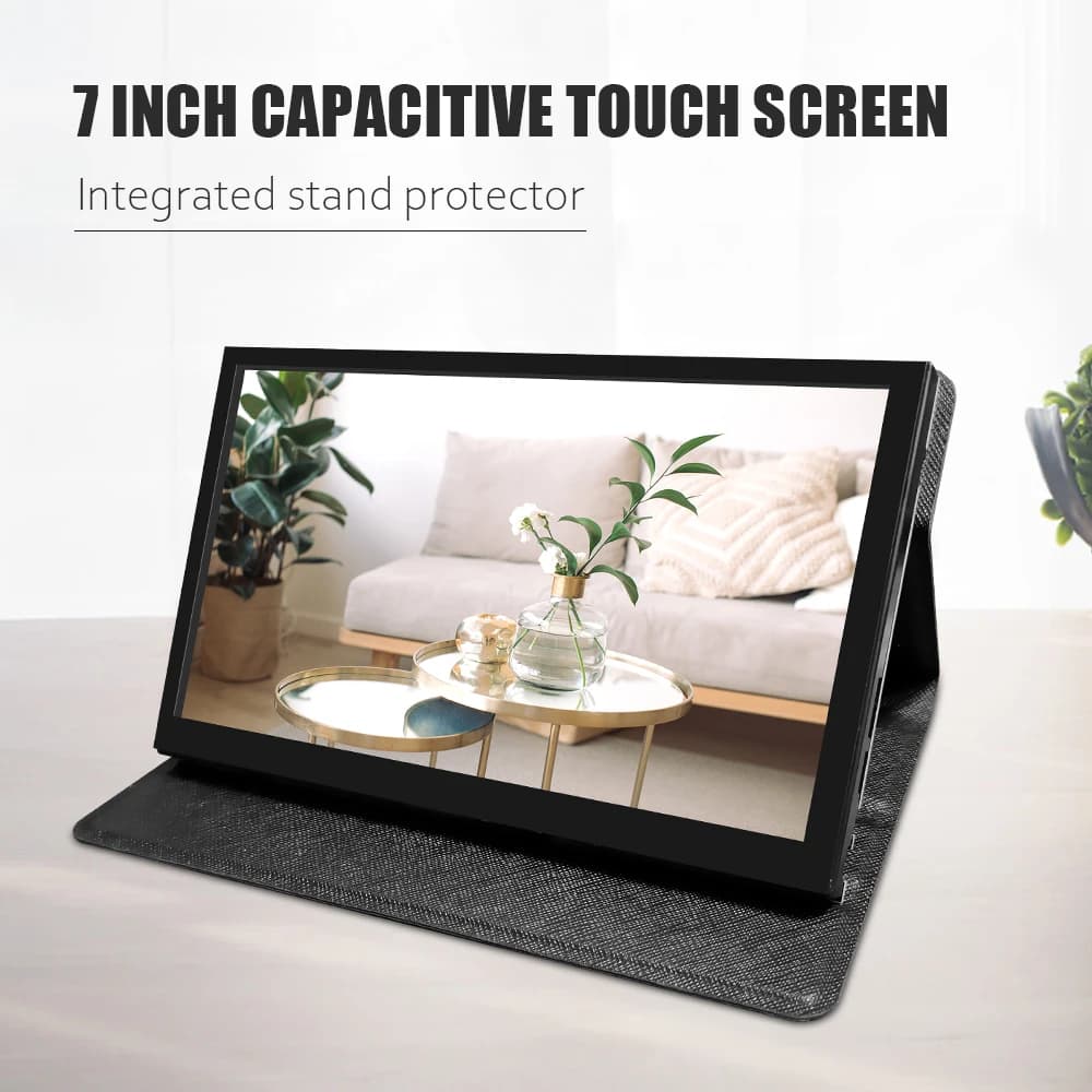 Display LCD IPS da 7 pollici Touch Screen compatibile con HDMI con custodia risoluzione 1024x600 per Monitor portatile Raspberry Pi 3 Pi4 PC