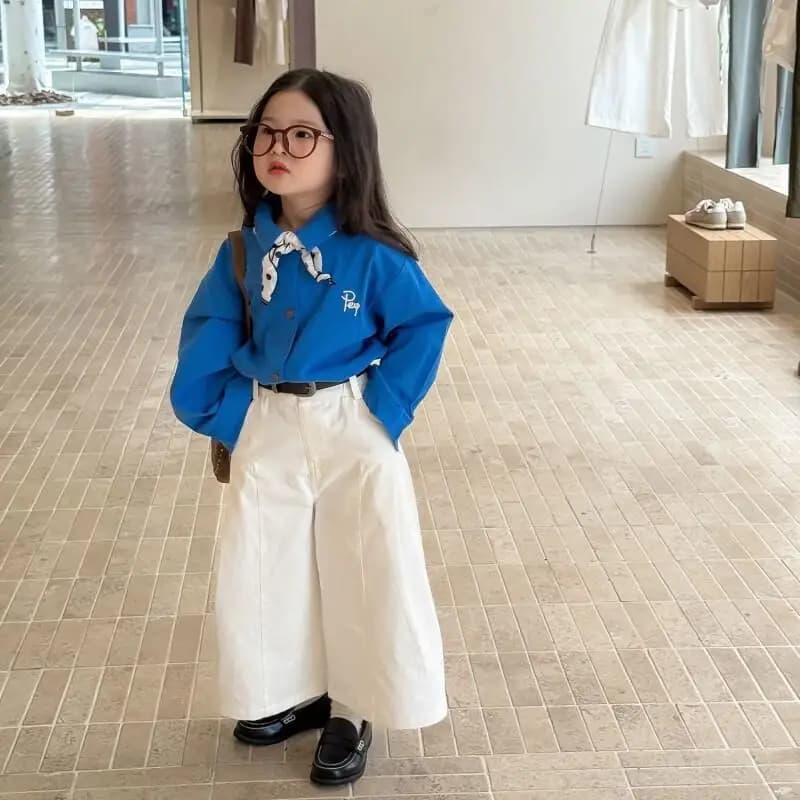 Abbigliamento per bambini Nuovo stile Set camicia e pantaloni per ragazze in cotone per bambini Abbigliamento casual Moda coreana Collezione autunnale Carino