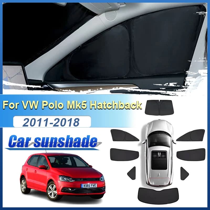 Per VW Volkswagen Polo Mk5 5 porte Hatchback Auto Parasole Finestra Laterale Visiera Privacy Copertura Parabrezza Parte Strumenti Accessori Auto