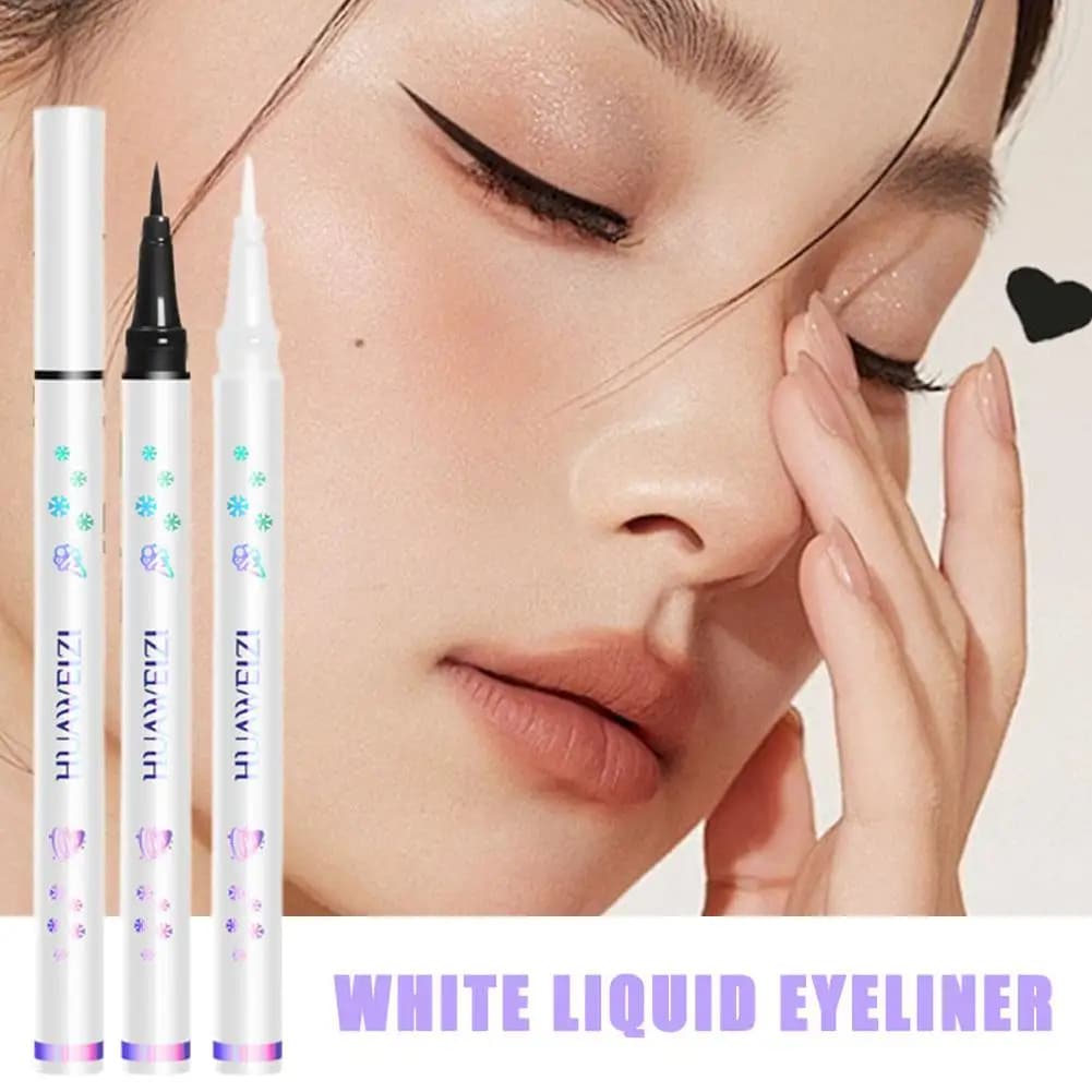 Black white eyeliner liquid pen lying silk kiss pencil pigment waterproof angular pen shadow illuminates ultra smooth eyes P2k5