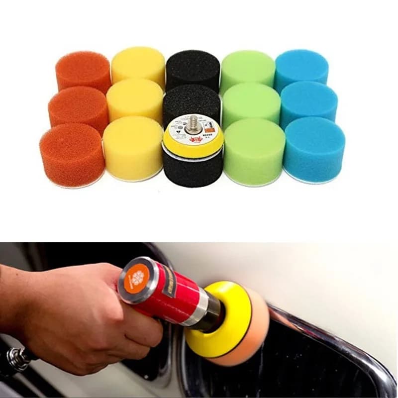 16 Pz/Set Auto Detail Polished Sponge 50mm Polishing Wheel Polishing Sprinkle Polishing Kit Auto Tools Polisher Cera Accessories Auto