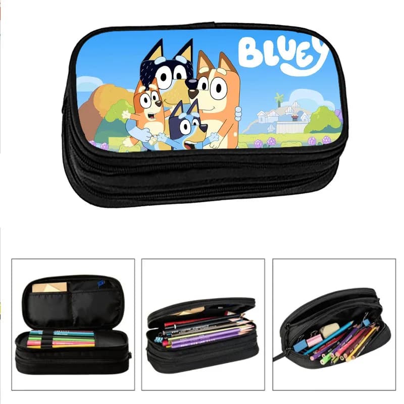 Astuccio per la scuola primaria Bluey Bingo con personaggi dei cartoni animati, simpatici articoli di cancelleria per bambini, sorpresa quotidiana