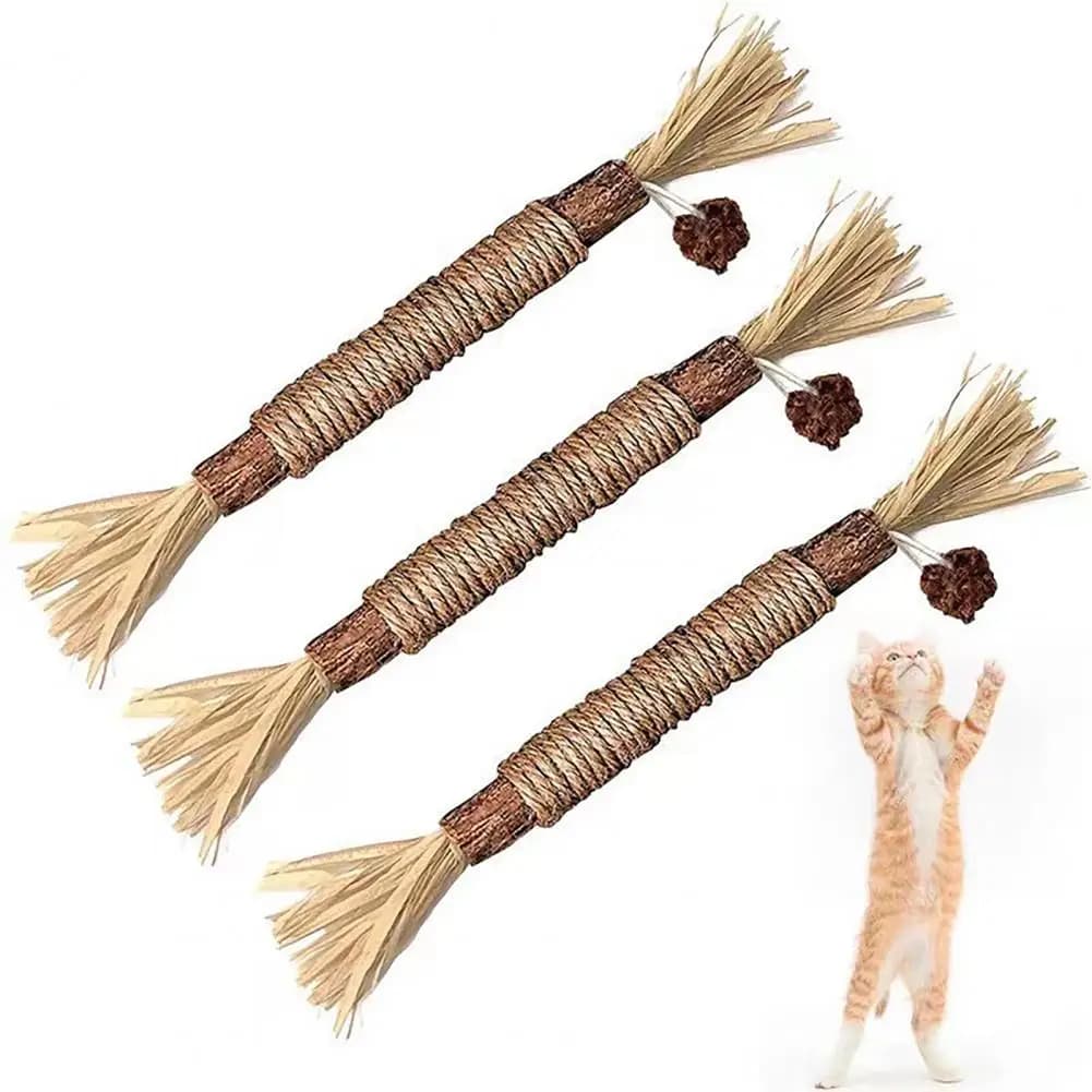 Giocattoli da masticare per gatti Giocattoli per gatti dentali Silvervine naturale Bastoncini da masticare per gatti Giocattoli dentali per gattini da interno Gioco per la dentizione resistente ai morsi