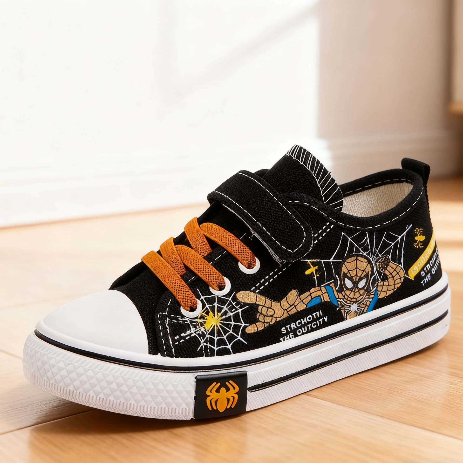 Kids Casual Shoes Cartoon Running Sneakers Fashion Spring Teenager Black Red Shoes Size 26-37