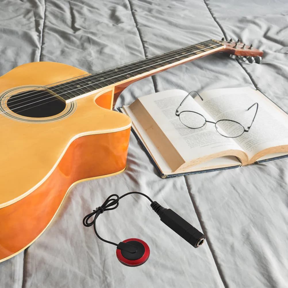 Set di pickup per chitarra senza foratura, accessorio pickup per strumenti acustici, trasduttore autoadesivo per foro sonoro per chitarra folk, banjo, ukulele