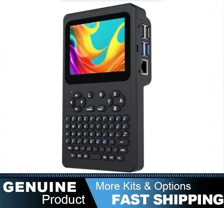 Waveshare handheld Linux console, 3.5" 640×480 touchscreen, optical bonding, for Raspberry Pi 4B/5 debugging use