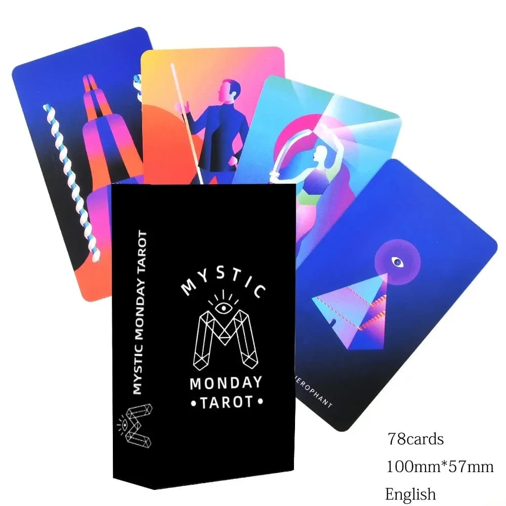 Mystic Mondays Tarocchi Mazzo di carte Tarocchi per principianti Ot Party Game Deck Divinazione mistica Versione inglese 78 carte