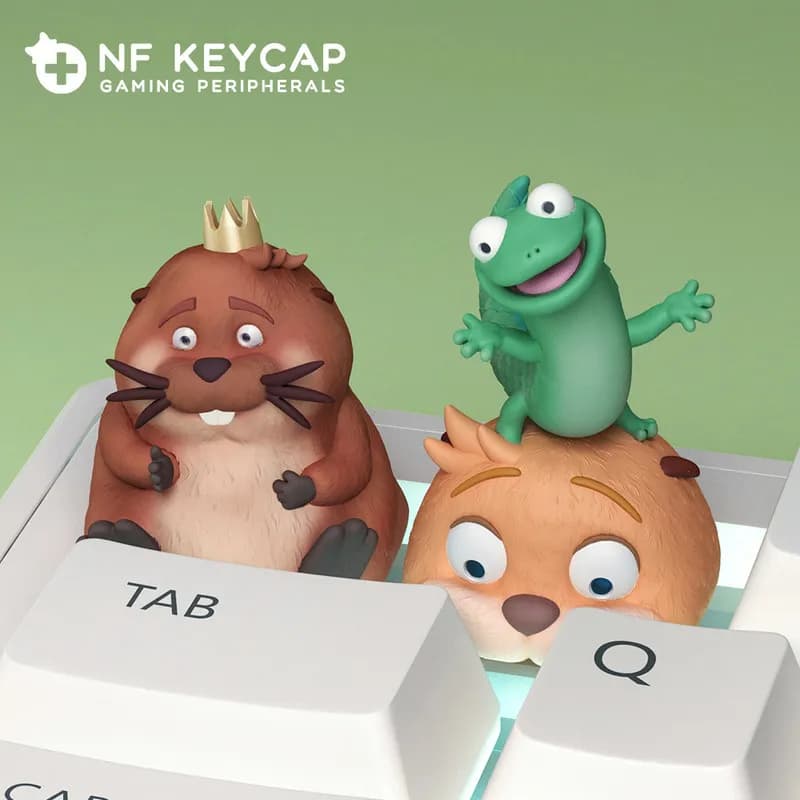 Keycaps in resin for mechanical keyboard, creative design theme anime and film, Beaver Transformation Plan series, ESC keys and other decorative keys.
