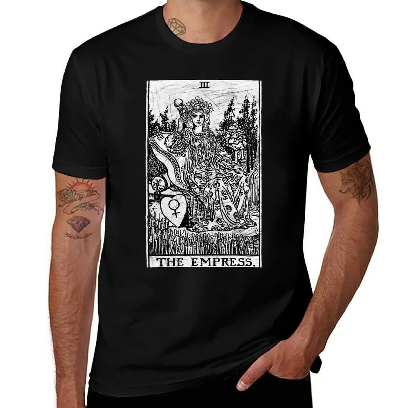 La Carta dei Tarocchi dell'Imperatrice - Arcano Maggiore - Previsione del futuro - T-shirt occultista da lavoro per esterni da uomo