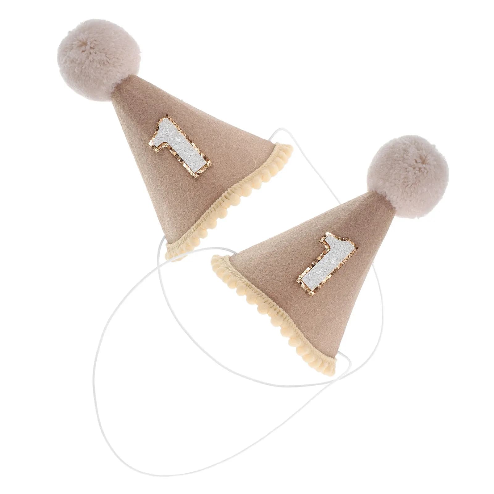 2Pcs Crown Hats Felt Birthday Party Caps Soft Comfortable Holiday Photo Props Cute Party Favors