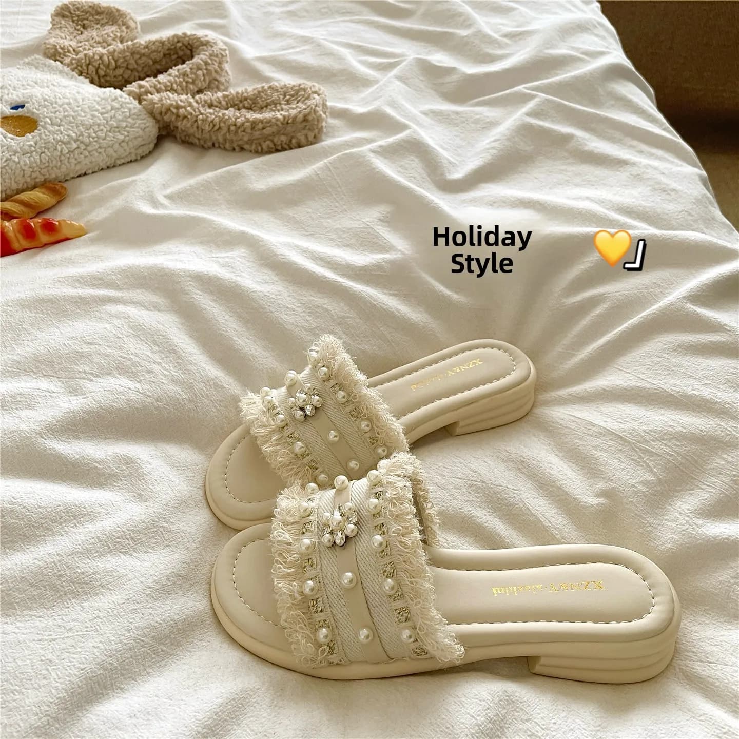 Breathable Slip-On Sandals Women's Summer Outdoor Wear-Resistant Anti-Slip Holiday Single-Strap Slippers Korean Style Hollow out