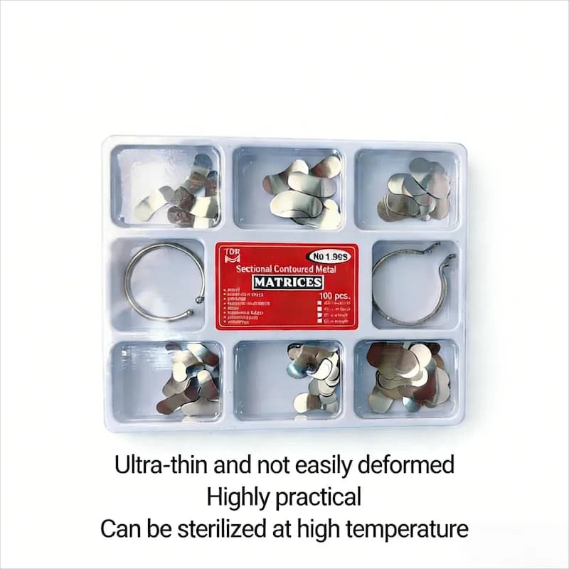 Kit Matrice Sezionale V3 da 36 Pezzi con Bande Sagomate e Anelli Separatori per Restauri Molari: Risultati Perfetti per Strumenti Dentali