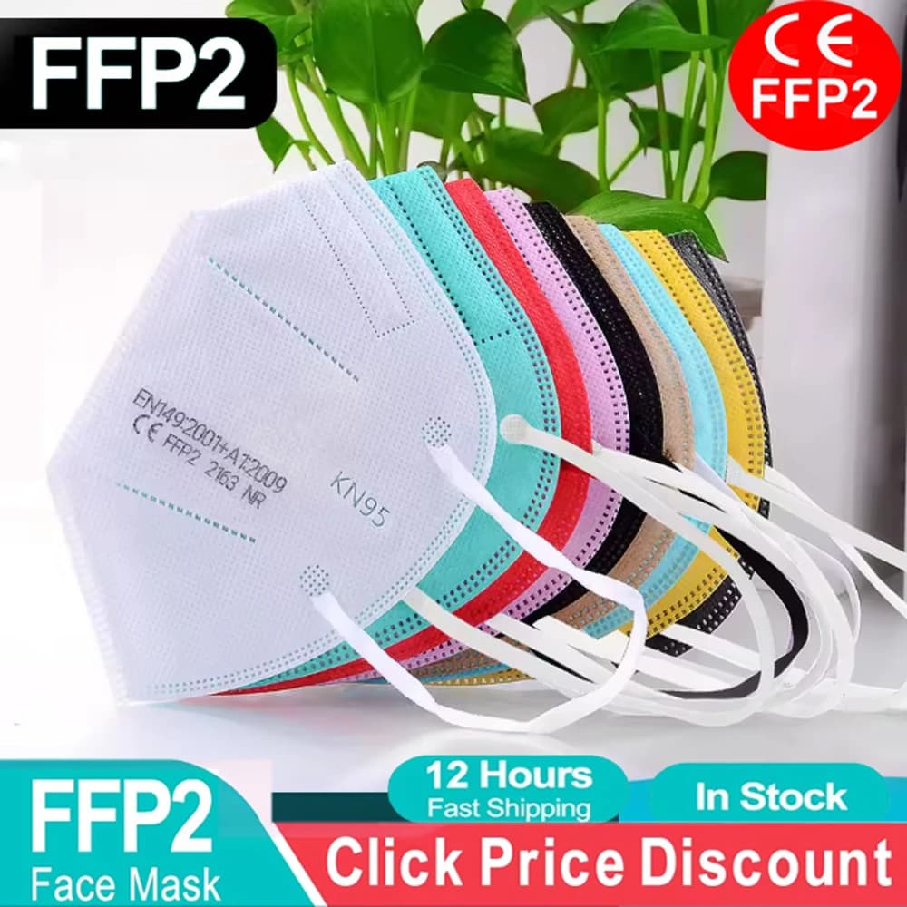 Mascherine FFP2 CE KN95 con Filtro a 5 Strati per Adulti, Maschere Chirurgiche Omologate Riutilizzabili